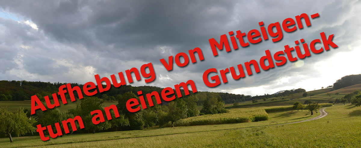 Aufhebung von Miteigentum an einem Grundstück