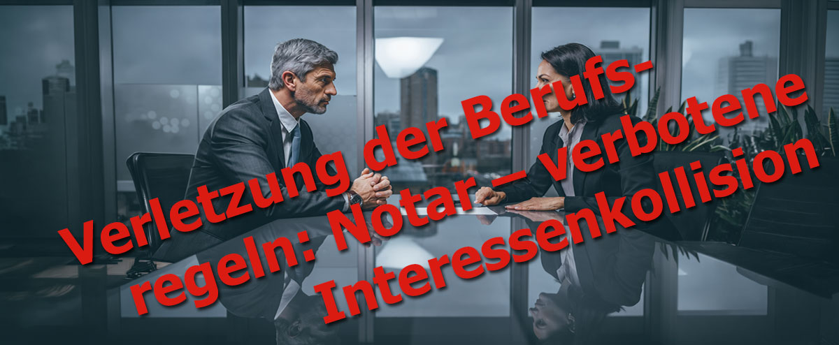 Verletzung der Berufsregeln: Notar – verbotene Interessenkollision